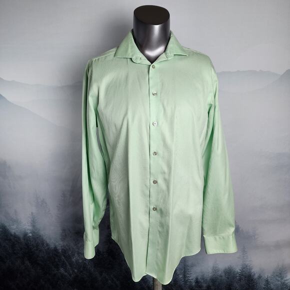 Calvin Klein Slim Fit Non-Iron Green Dress Shirt | Men's 34-35 - Picture 1 of 12